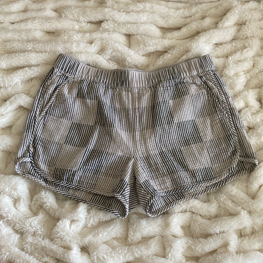 Madewell Pull-On Shorts in Striped Check